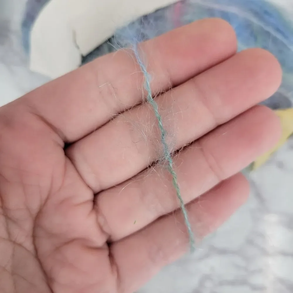 Mohair Yarn Ice Blue and Monet Blue Green Multicolor